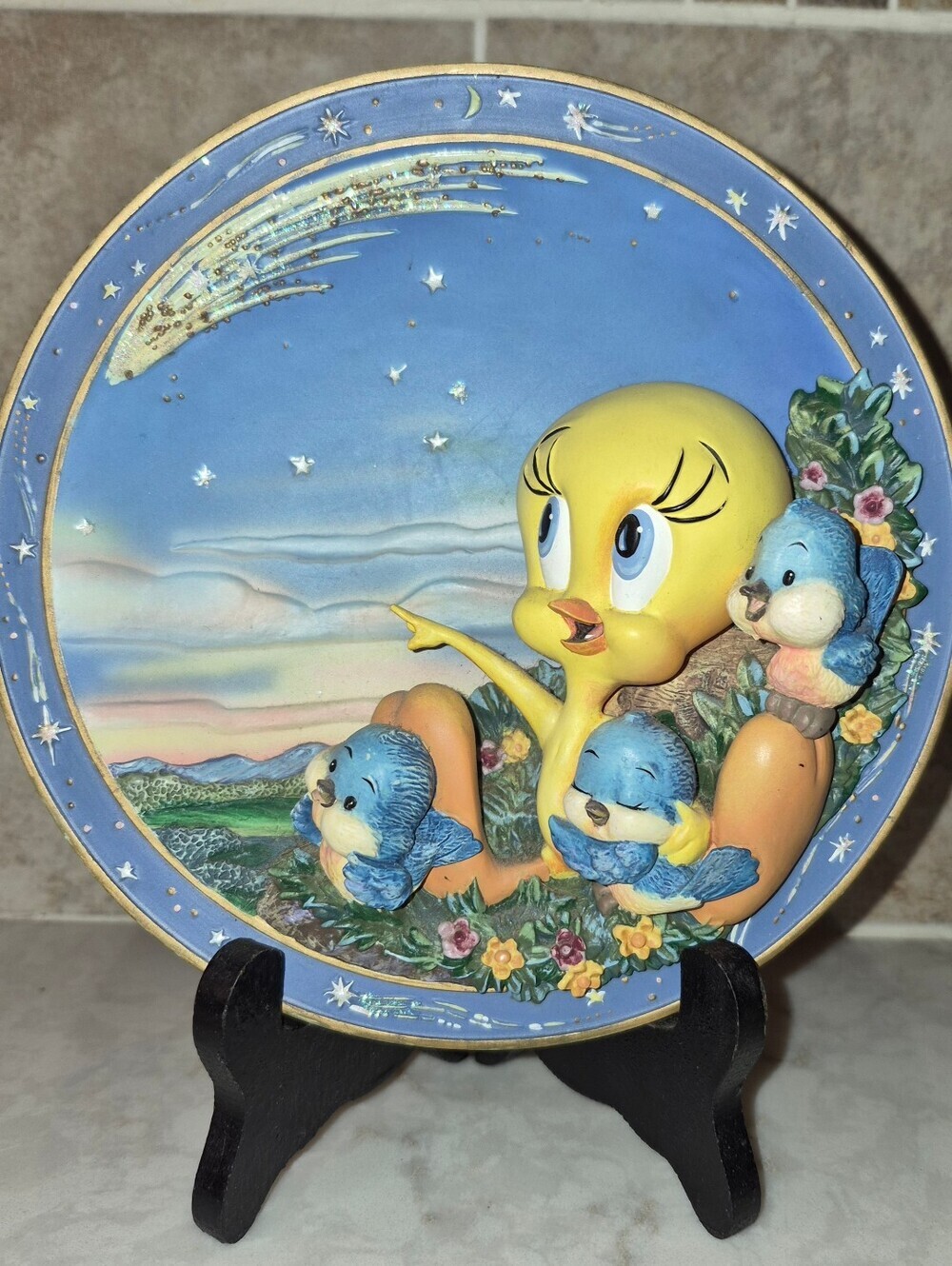 Limited edition 3D plate from Bradford Exchange titled "Wishing on a star"